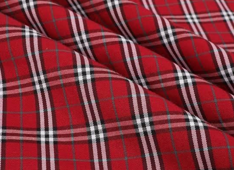 Red Colored Burberry Fabric